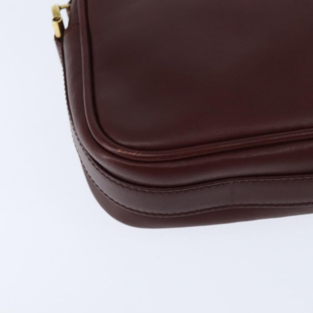 Authentic CARTIER Must Line Shoulder Bag Leather Bordeaux Gold - Picture 4 of 16